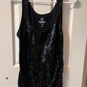 Old Navy Sparkling Black Sequin Top